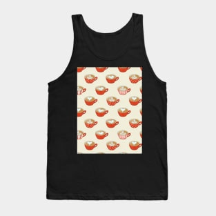 Latte Art in Cute Red Coffee Mugs Tank Top